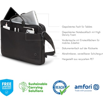 Dicota Eco Slim Case Motion Black 12-13,3" notebook oldaltáska fekete