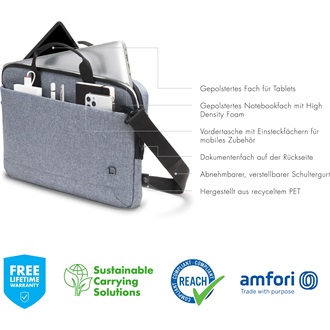 Dicota Eco Slim Case Motion Blue Denim 14-15,6" notebook oldaltáska kék