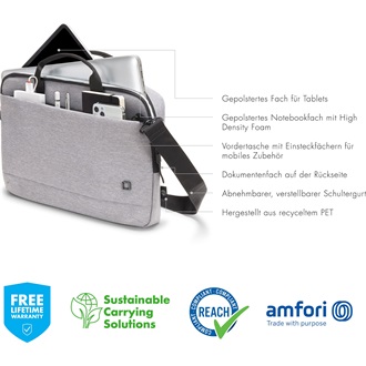 Dicota Eco Slim Case Motion Light Grey 12-13,3" notebook oldaltáska világosszürke