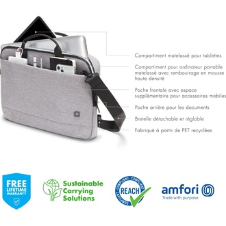 Dicota Eco Slim Case Motion Light Grey 12-13,3" notebook oldaltáska világosszürke