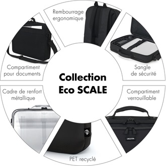 Dicota Eco Top Traveller Scale 12-14,1" notebook oldaltáska fekete