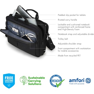 Dicota Eco Top Traveller Scale Black 14-15,6" notebook oldaltáska fekete
