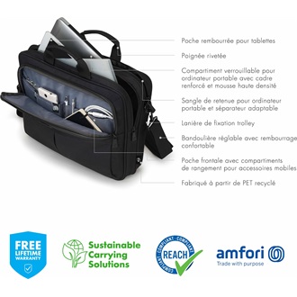 Dicota Eco Top Traveller Scale Black 14-15,6" notebook oldaltáska fekete