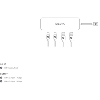 Dicota Highspeed 4-portos USB-C hub ezüst