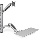 Digitus DA-90354 27" monitor tartó asztalra ezüst + billentyűzet tartó