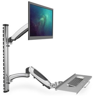 Digitus DA-90354 27" monitor tartó asztalra ezüst + billentyűzet tartó
