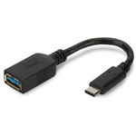 Digitus OTG USB-C -> USB-A 3.0 M/F adapter 0.15m fekete