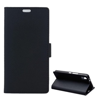 Doogee X55 Gigapack tok álló, bőr hatású FLIP, prémium, FEKETE