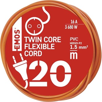 EMOS P01320R 20m 1,5 mm2 230V narancssárga hosszabbító
