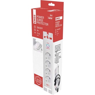 EMOS P54212 2m 900J SCHUKO 4 csatlakozós túlfeszültség védett elosztó