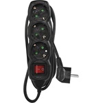 EMOS PC1321R 3 aljzat 1,5méter 1,5mm2 kapcsolós fekete hosszabbító