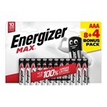 ENERGIZER MAX tartós elem (AAA, LR03, 1.5V, alkáli) 12db/csomag