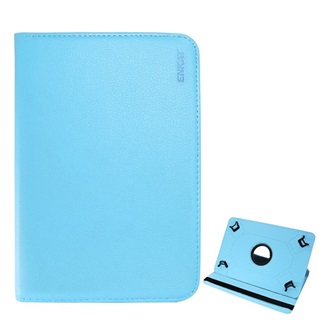 ENKAY tok álló, bőr hatású (univerzális, FLIP, asztali tartó, 360°, 10" méret) VILÁGOSKÉK (Gigapack csomagolás)