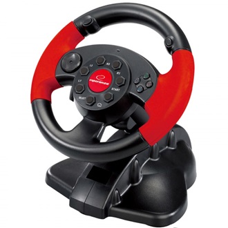 Esperanza High Octane PC / PlayStation 3 USB kormány fekete-piros