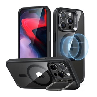 ESR CLASSIC HALOLOCK szilikon telefonvédő (ütésállóság, légpárnás sarok, MagSafe) FEKETE