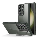 ESR CLASSIC szilikon telefonvédő (ütésállóság, légpárnás sarok, kitámasztó) FEKETE/SÖTÉTZÖLD