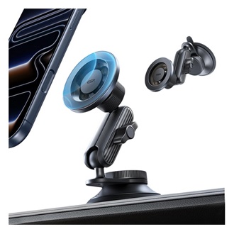 ESR OMNILOCK autós tartó (műszerfalra, szélvédőre, öntapadó, állítható, 360°, mágneses) FEKETE