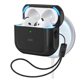 ESR ORBIT HALOLOCK műanyag tok (ütésállóság, kézpánt, MagSafe) FEKETE Apple AirPods 4