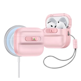 ESR PULSE HALOLOCK műanyag tok (ütésállóság, kézpánt, MagSafe) RÓZSASZÍN Apple AirPods 4