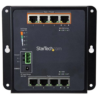 StarTech ETHERNET SWITCH 8-PORT 4X RJ45/4X POE+/2GBIT/S          IN