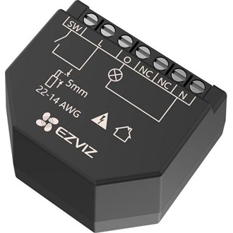 EZVIZ T35 Wi-Fi relé, 1 csatornás, fekete, távoli vezérlés, energiafogyasztás figyelés funkció