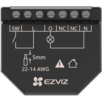 EZVIZ T35 Wi-Fi relé, 1 csatornás, fekete, távoli vezérlés, energiafogyasztás figyelés funkció