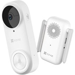 EZVIZ Videós ajtócsengő készlet 176° kamerával DB2 2K (3MP), WiFi, 5200mAh akku, PIR, IR, H.265, riasztó funkció