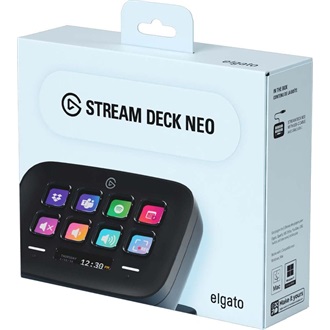 Elgato Stream Deck Neo USB-C gaming streaming vezérlőpanel fekete