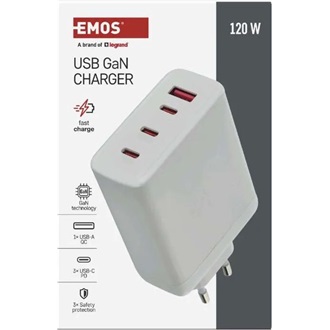 Emos GaN PD 120 W max. univerzális USB töltő