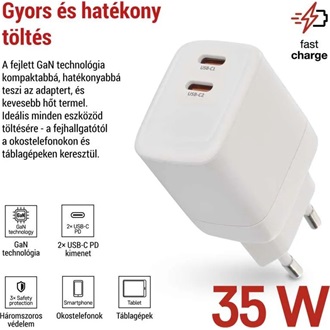 Emos GaN PD 35 W max. univerzális USB töltő