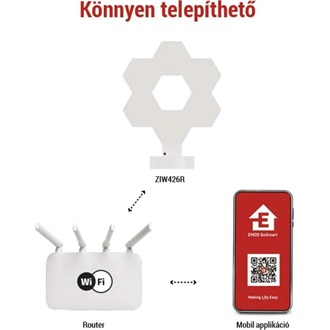 Emos GoSmart Hexagon fehér, 6 részből álló, RGBIC dimmelhető, WiFi LED asztali lámpa