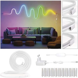 Emos GoSmart NEON fehér, 3 m, 24 W, RGBIC dimmelhető, WiFi LED szalag