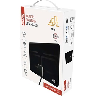 Emos J0709 CITY LEAF-C600, DVB-T2, DAB, LTE/4G/5G szűrő szobaantenna