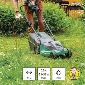 Emos P01230R 30m/ 1aljzat/narancssárga/PVC/250V/1,5mm2 hosszabbító