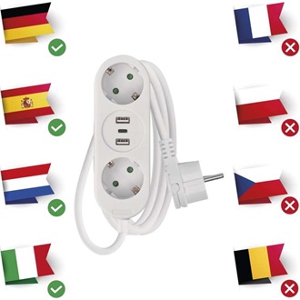Emos P0221U 1,5m 2xAC/2xUSB/1xType-C fehér elosztó