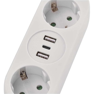 Emos P0221U 1,5m 2xAC/2xUSB/1xType-C fehér elosztó