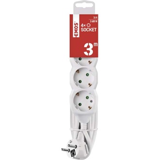 Emos P0423R 4 aljzat 3méter 1,5mm2 fehér hosszabbító