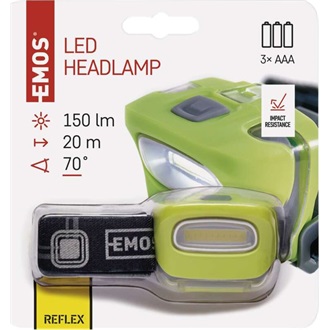 Emos P3528 COB LED 2W 150lm 3×AAA fejlámpa