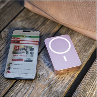 Emos WI 1046, 10 000 mAh, 20 W+Wireless, lazac powerbank