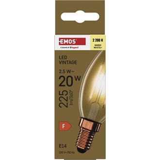 Emos Z74300 VINTAGE 2W E14 meleg fehér+ LED gyertya izzó