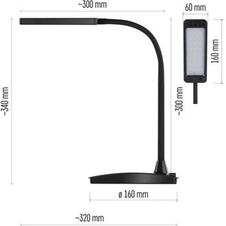 Emos Z7599B Eddy fekete asztali LED lámpa
