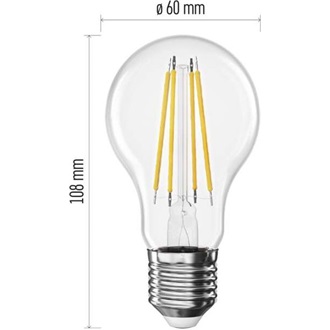 Emos ZF5D52 E27/7,8 W (75 W)/1060 lm/meleg fehér filament A60 LED izzó