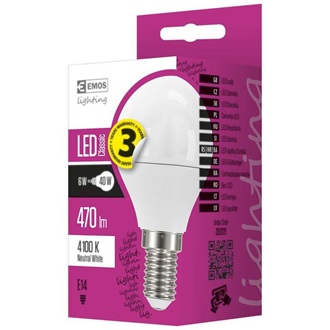 Emos ZQ1221 CLASSIC MINI 470lm E14 gömb LED fényforrás