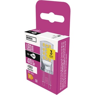 Emos ZQ9545 4W (40W)/470 lm/természetes fehér Classic JC /G9 LED izzó
