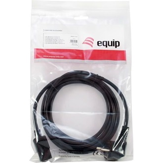 Equip villásdugó CEE 7/7 (EU) -> C13 M/F tápkábel 3m fekete