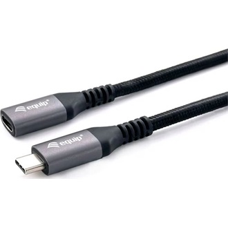Equip USB-C 3.2 Gen2 -> USB-C 3.2 Gen2 M/F adatkábel hosszabbító 1m fekete-szürke