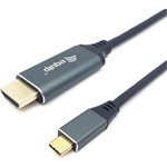Equip USB-C / Thunderbolt -> HDMI 2.0 M/M video kábel 2m fekete-szürke