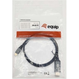 Equip USB-C / Thunderbolt -> HDMI 2.0 M/M video kábel 2m fekete-szürke