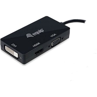 Equip DisplayPort -> 1db VGA 1db HDMI 1db DVI-D M/F adapter 0.15m fekete