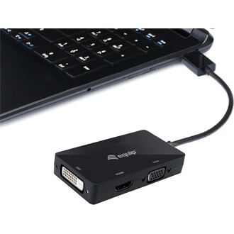 Equip DisplayPort -> 1db VGA 1db HDMI 1db DVI-D M/F adapter 0.15m fekete